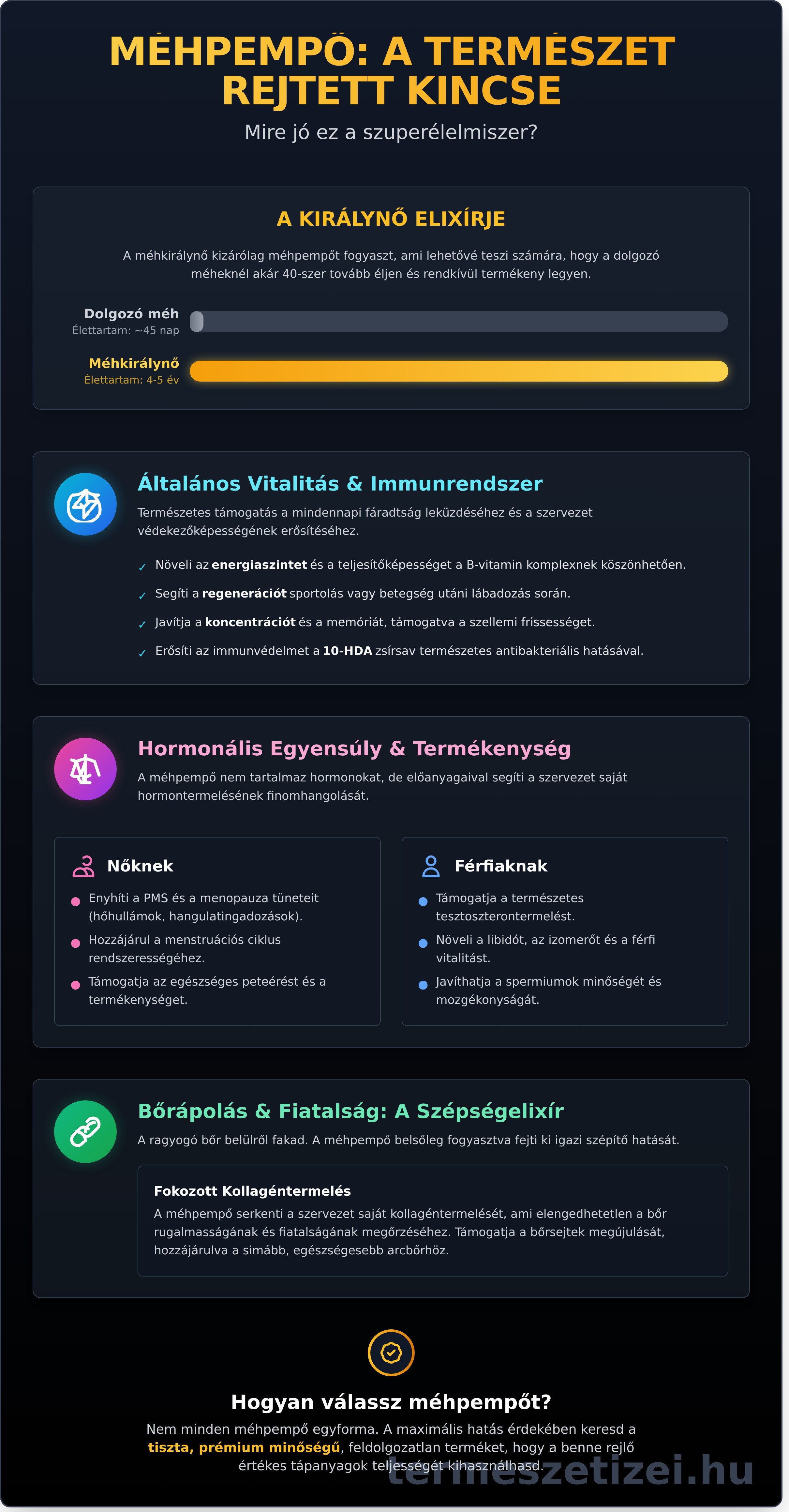 Méhpempő mire jó? A legfontosabb jótékony hatások részletes útmutatója - infographic