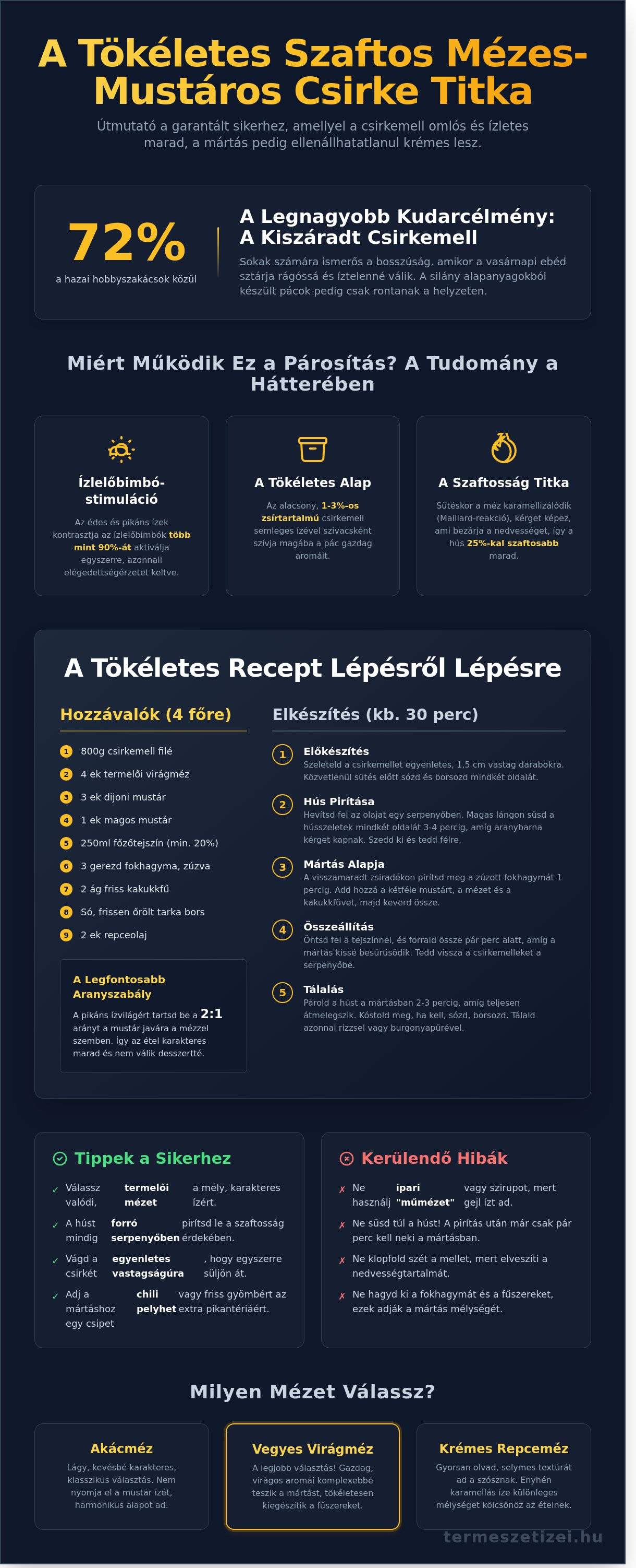 A tökéletes mézes mustáros csirke recept: Szaftos titkok a kaptárból - infographic